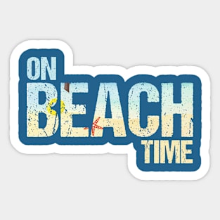 On Beach Time Sticker